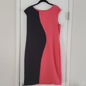 NWOT London Times Pink and Blue Color Block Dress